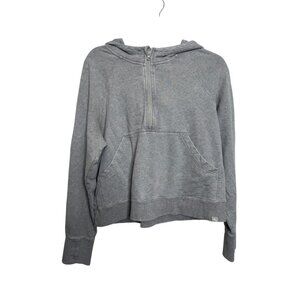 JoyLab Grey Half-Zip Hoodie - Size Medium | Cropped Activewear Pullover
